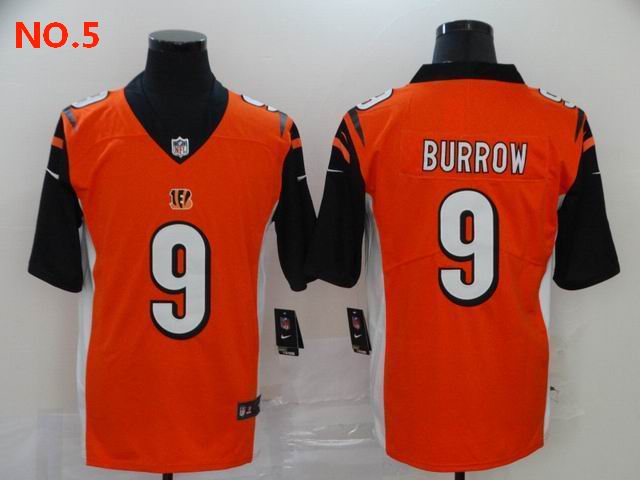 Men's Cincinnati Bengals 9 Joe Burrow Orange Black Jersey;